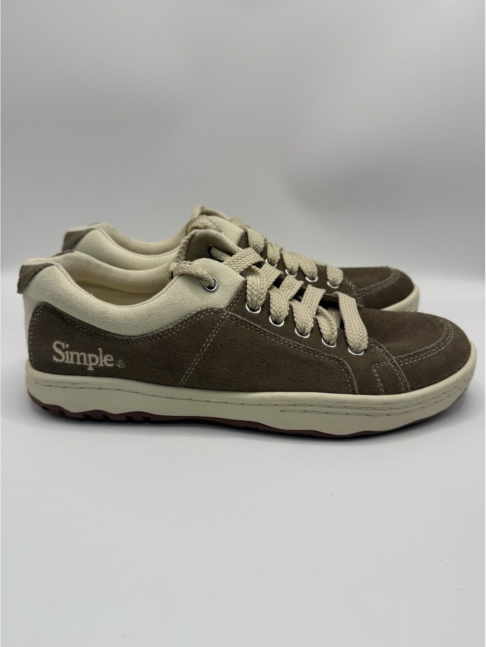 Simple Skate Shoes OS Mens Suede Canvas Low Top Skater Sneakers Size 8 NWOB